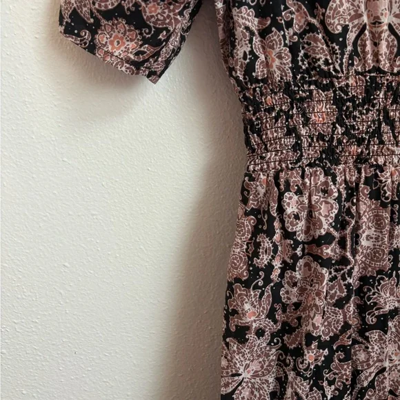 BB Dakota Blush and Black Floral Tiered Midi Dress - Picture 10 of 10